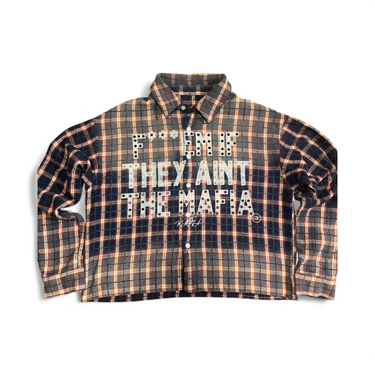 Slogan Studded Flannel